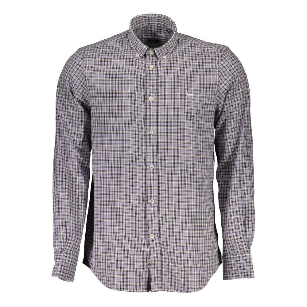Harmont & Blaine Purple Cotton Men Shirt Harmont & Blaine Light Slate Gray