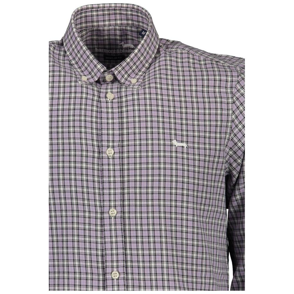 Harmont & Blaine Purple Cotton Men Shirt Harmont & Blaine Light Slate Gray