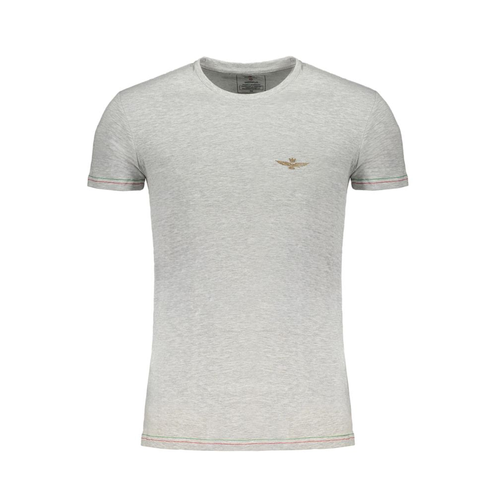 Aeronautica Militare Gray Cotton Men T-Shirt Aeronautica Militare Gray