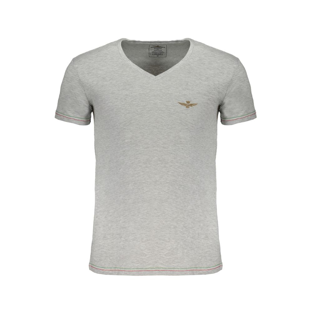 Aeronautica Militare Gray Cotton Men T-Shirt Aeronautica Militare Gray
