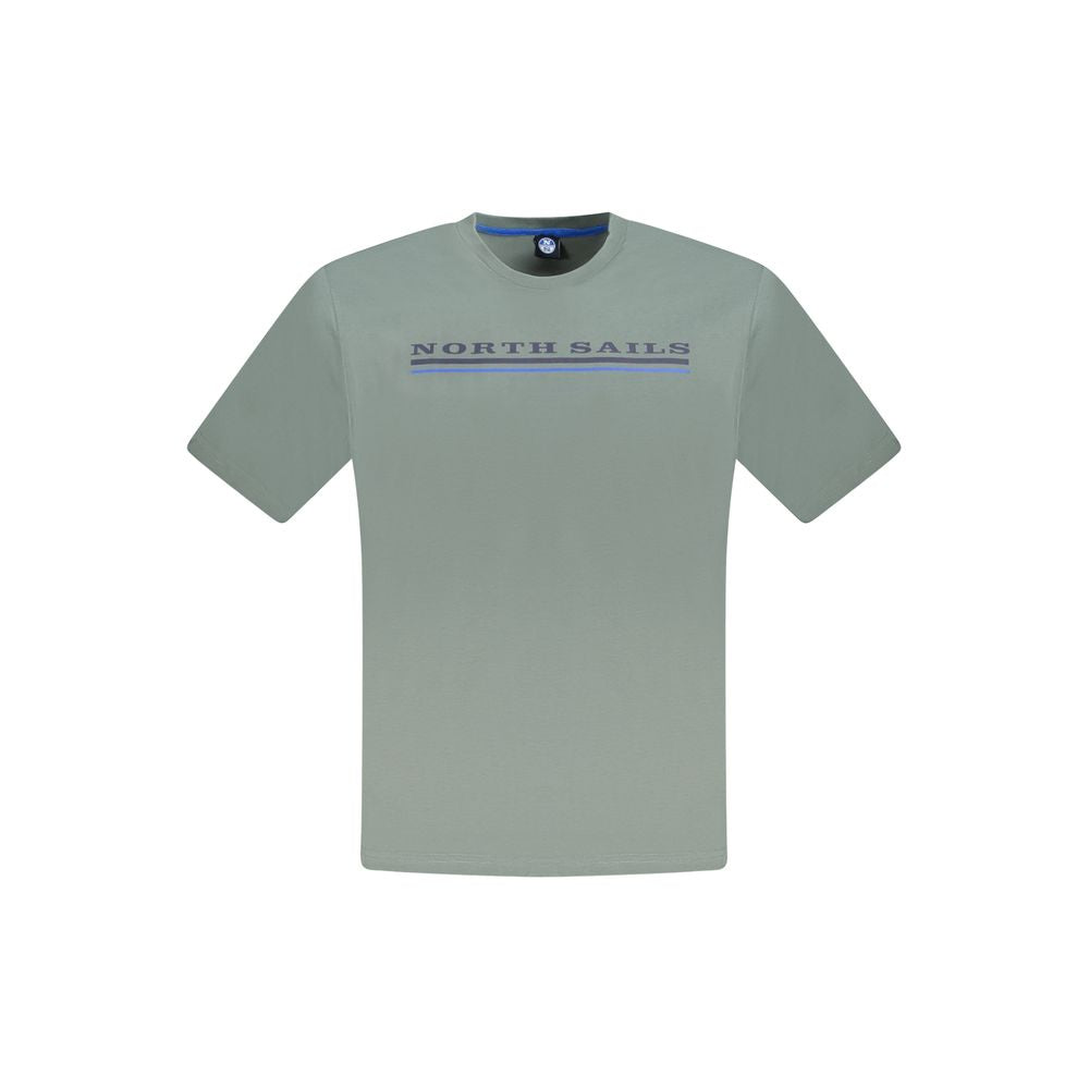 North Sails Green Cotton Men T-Shirt North Sails Light Slate Gray