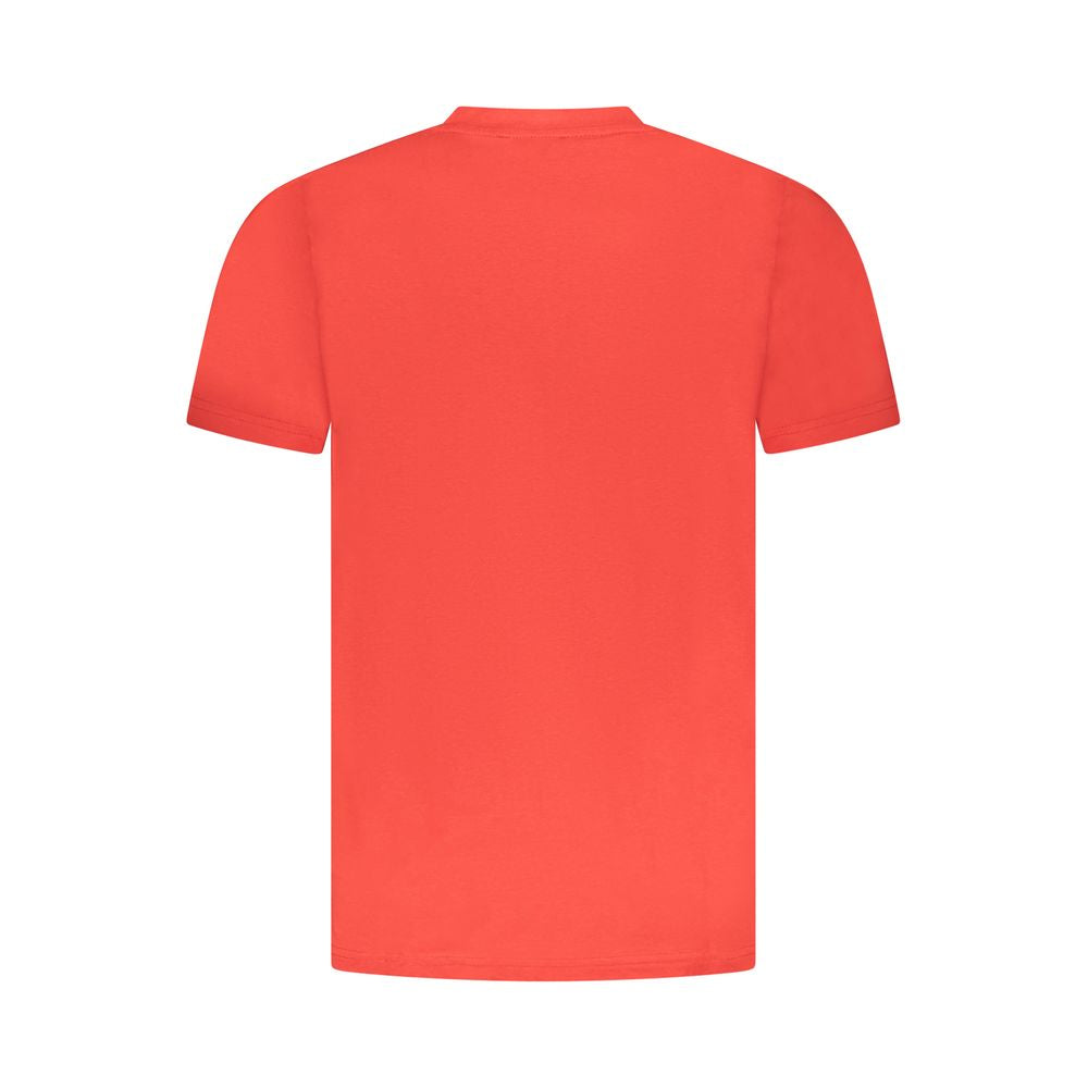 Cavalli Class Red Cotton Men T-Shirt Cavalli Class Tomato