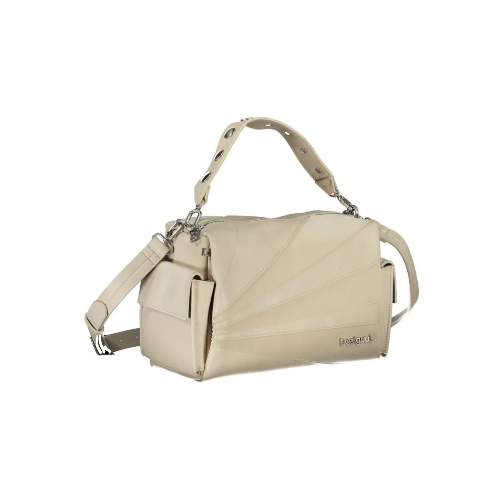 Desigual Beige Polyethylene Handbag Desigual Gray