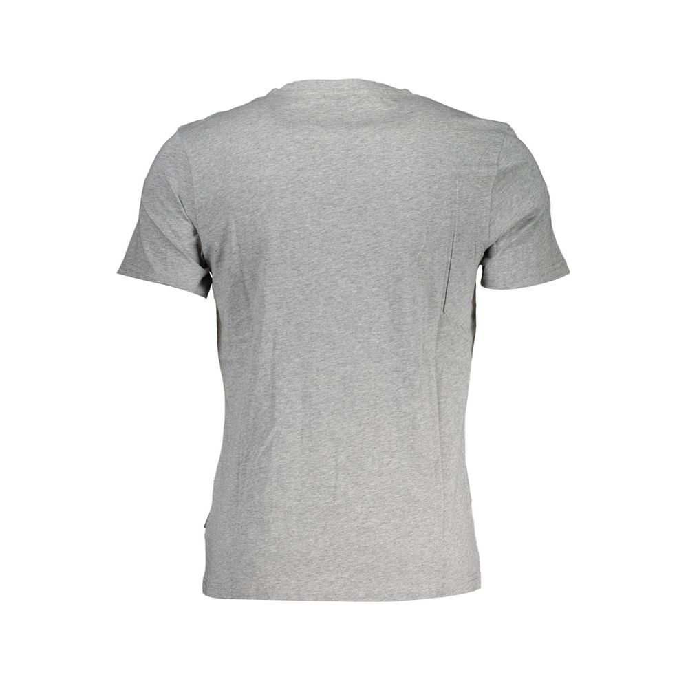 Napapijri Gray Cotton Men T-Shirt Napapijri Dark Gray