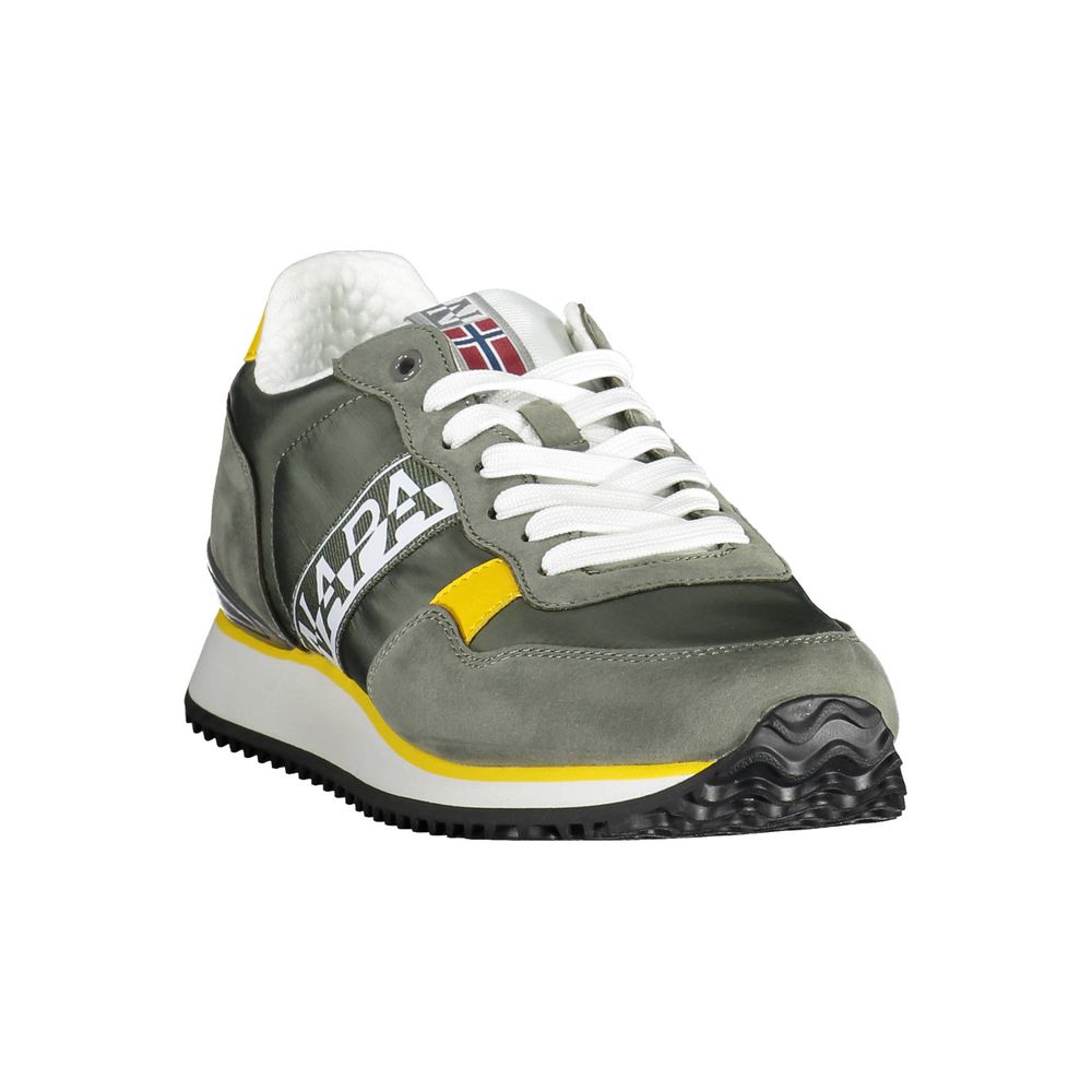 Napapijri Green Polyester Men Sneaker Napapijri Dim Gray