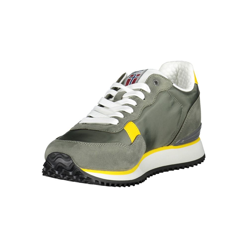 Napapijri Green Polyester Men Sneaker Napapijri Dim Gray