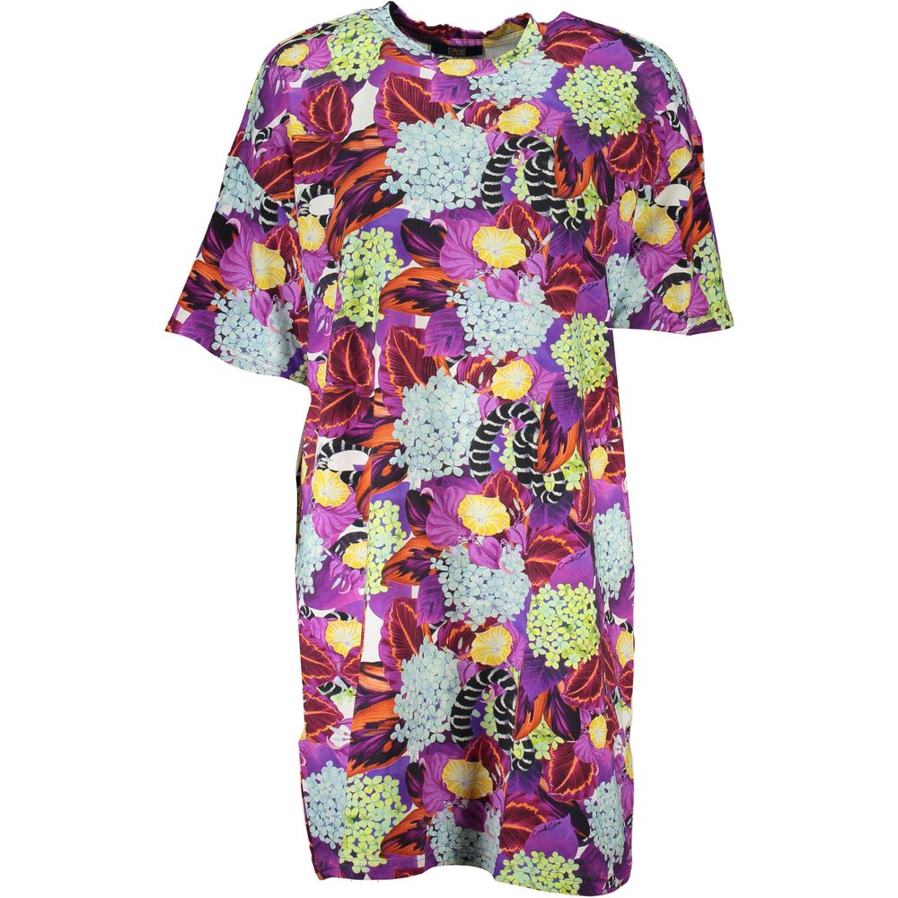Cavalli Class Purple Cotton Dress Cavalli Class Maroon