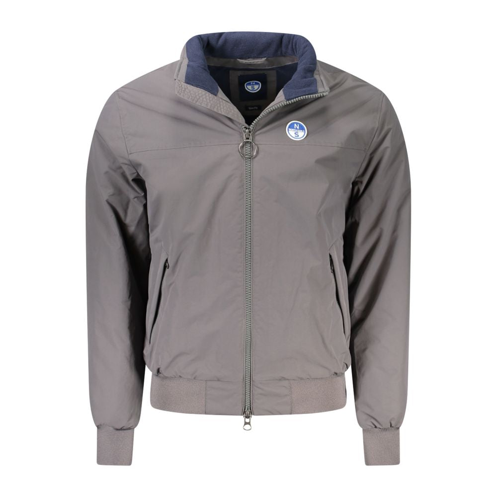 North Sails Gray Polyamide Men Jacket North Sails Slate Gray