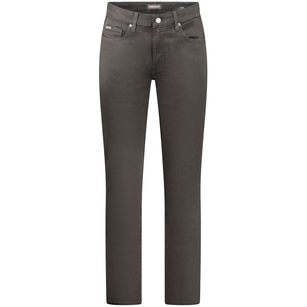 Guess Jeans Black Cotton Men Slim Jean Guess Jeans Dark Slate Gray