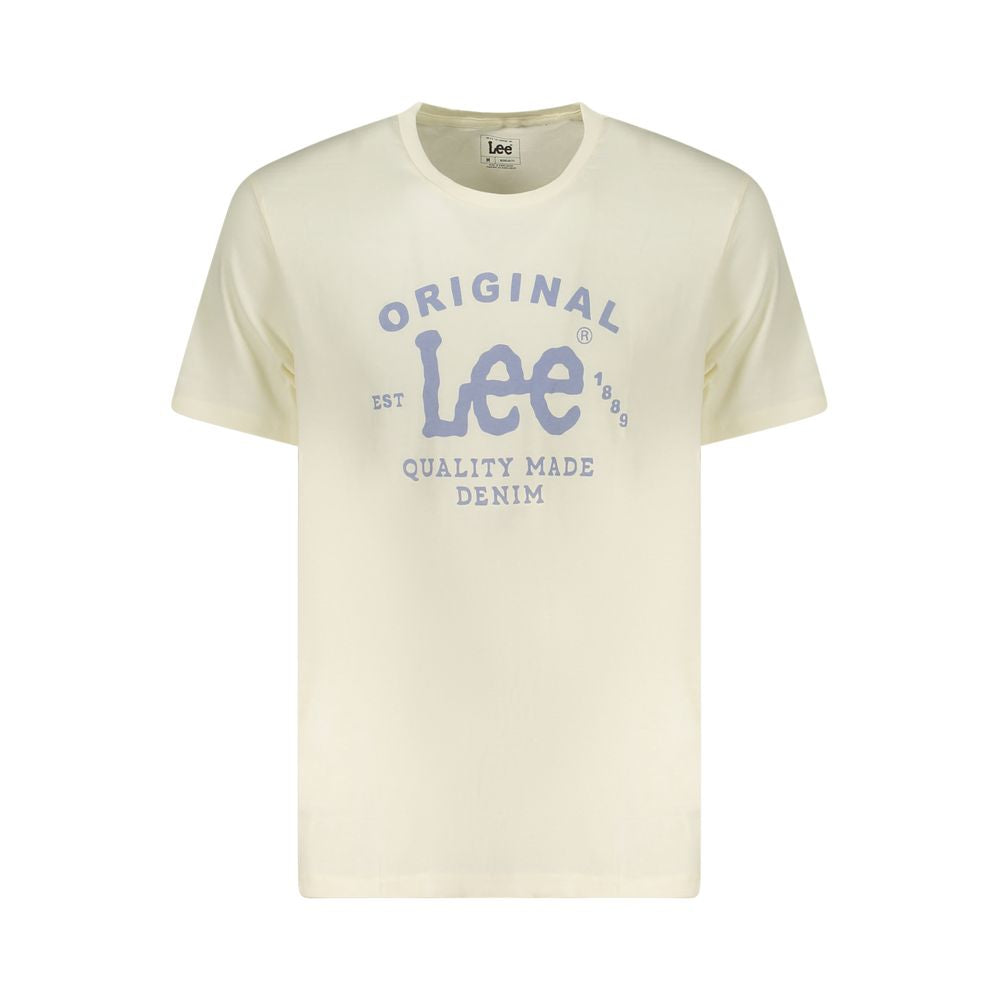 Lee Beige Cotton Men T-Shirt Lee Light Gray
