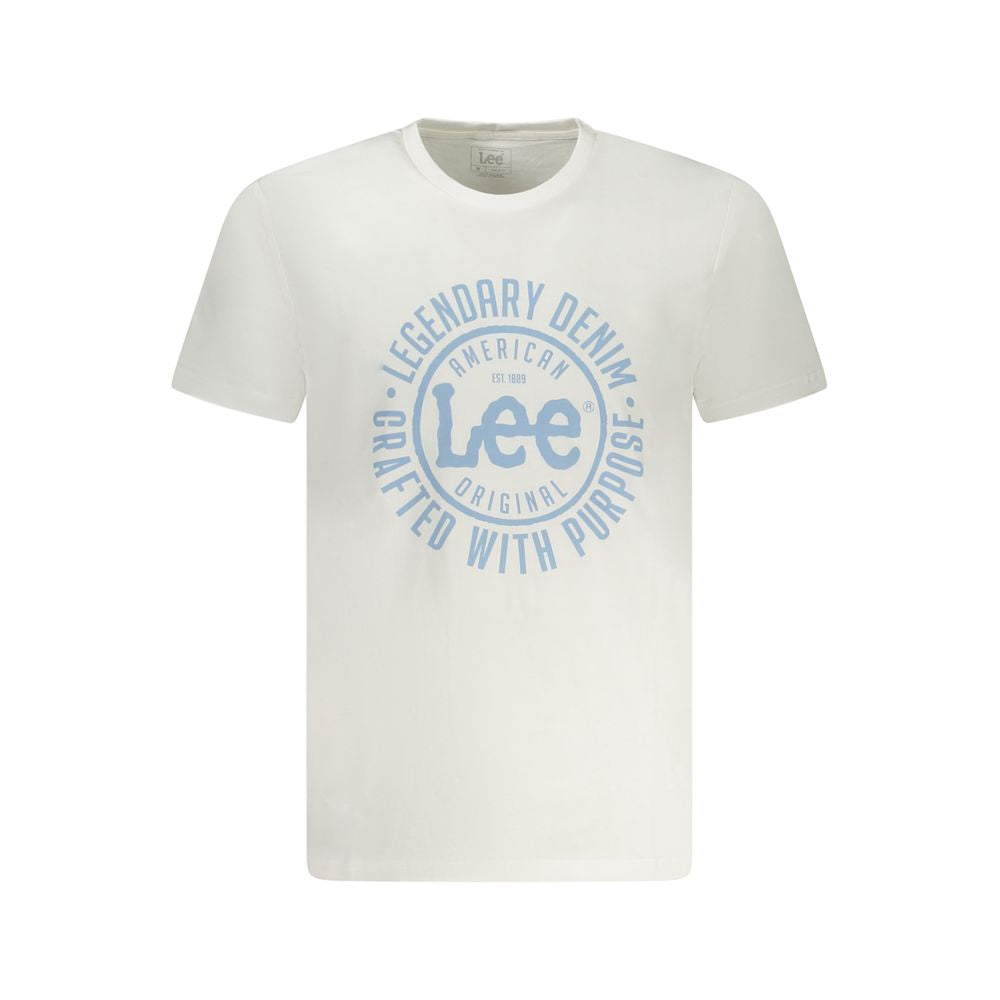 Lee White Cotton Men T-Shirt Lee Light Gray