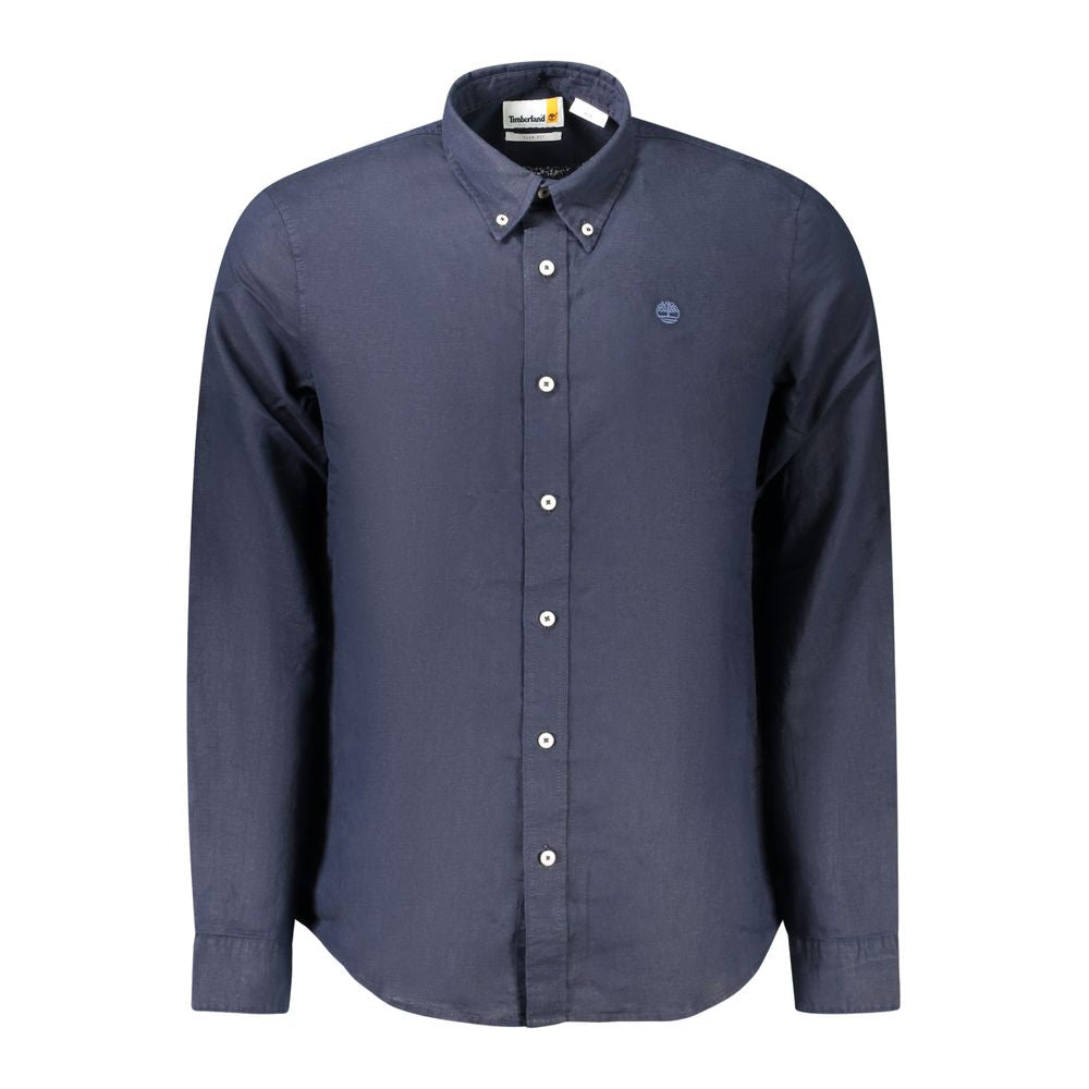 Timberland Blue Cotton Shirt Timberland Dark Slate Gray