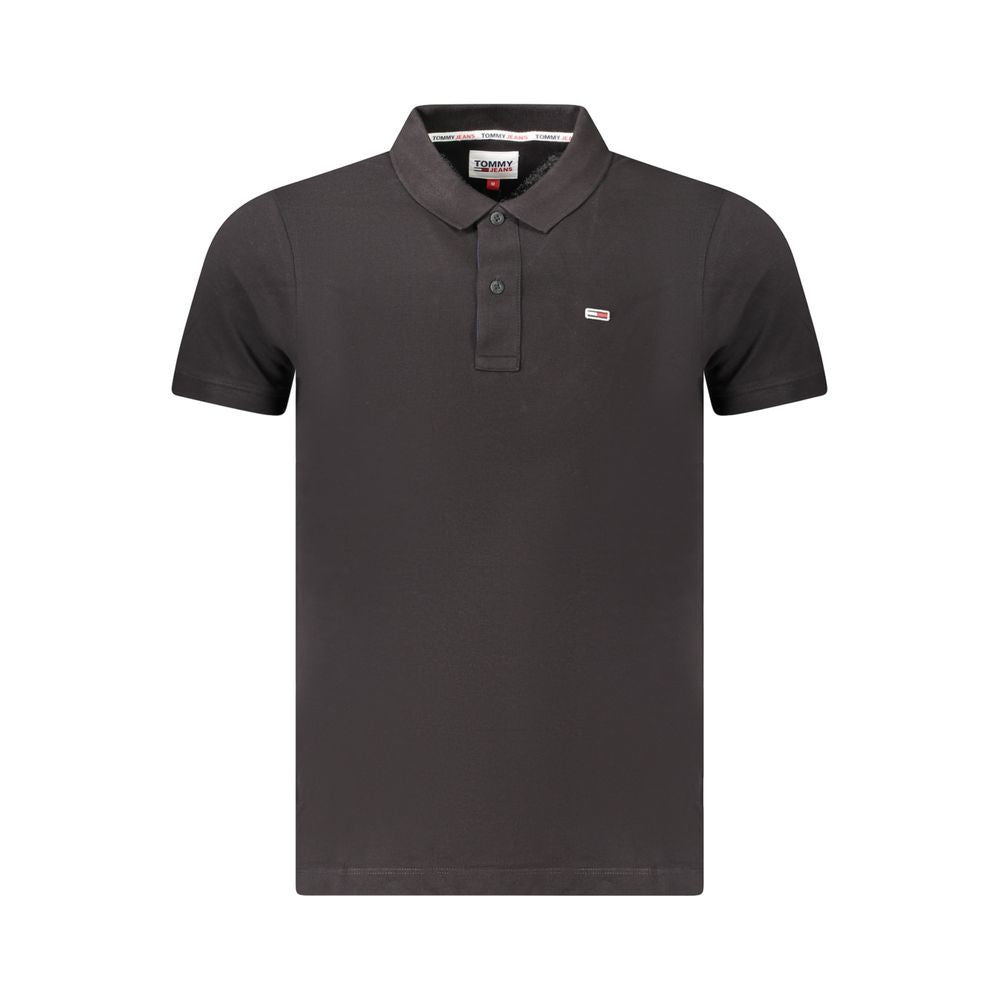 Tommy Hilfiger Black Cotton Men Polo Shirt Tommy Hilfiger Dark Slate Gray