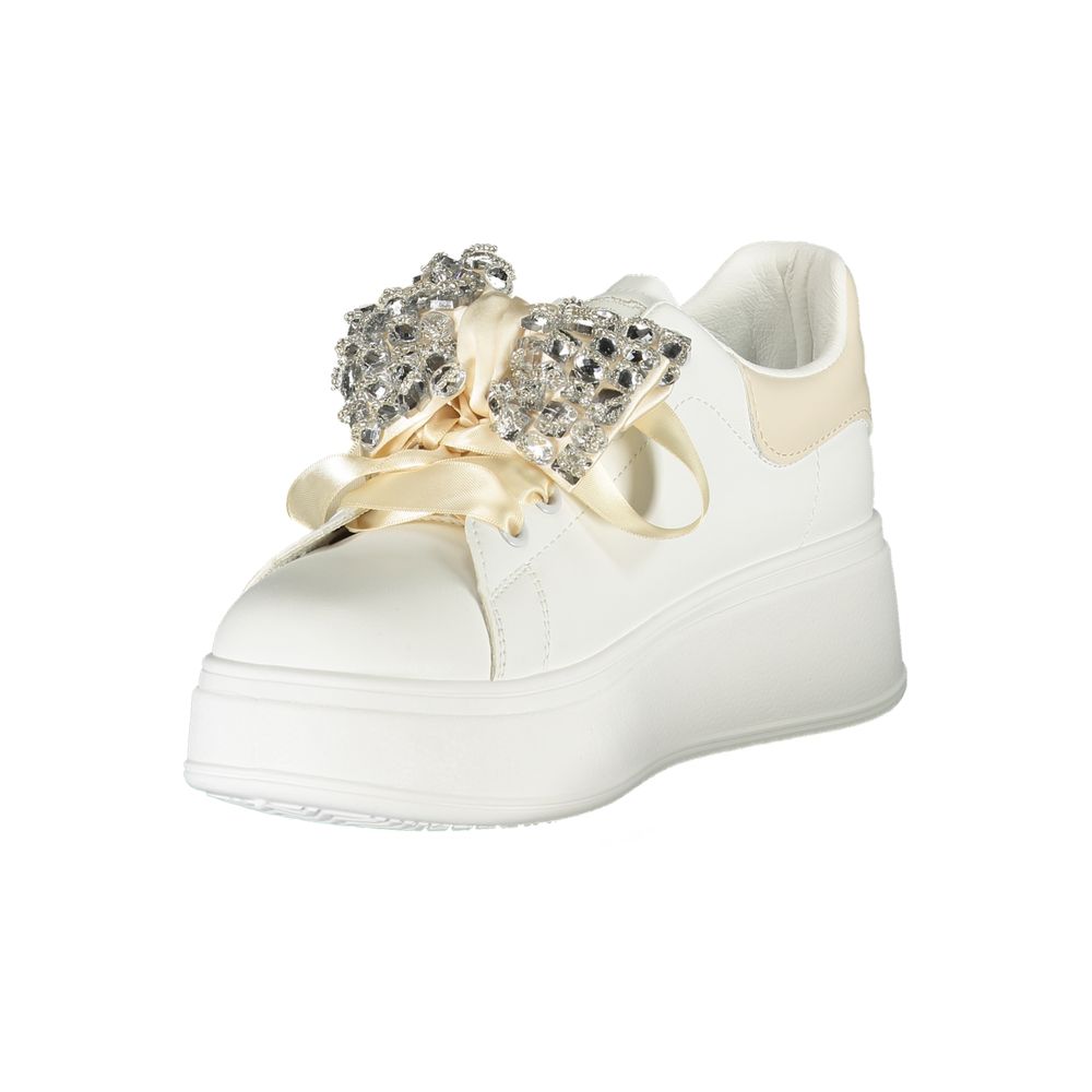 Laura Biagiotti White Polyester Women Sneaker Laura Biagiotti Light Gray