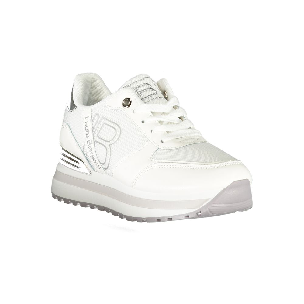 Laura Biagiotti White Polyester Women Sneaker Laura Biagiotti Beige