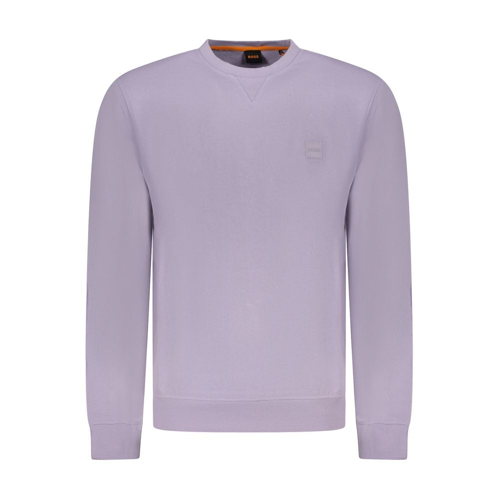Hugo Boss Purple Cotton Sweater Hugo Boss Dark Gray