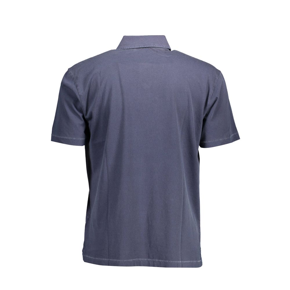Gant Blue Cotton Men Polo Shirt Gant Dim Gray