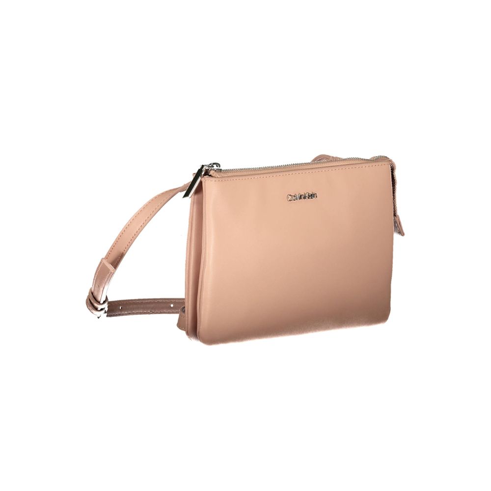 Calvin Klein Pink Polyester Women Handbag Calvin Klein Tan