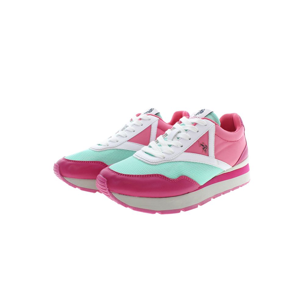 U.S. POLO ASSN. Pink Polyester Women Sneaker U.S. POLO ASSN. Light Gray