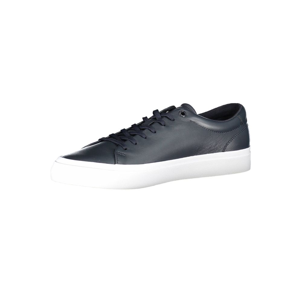Tommy Hilfiger Blue Leather Men Sneaker Tommy Hilfiger Dark Slate Gray