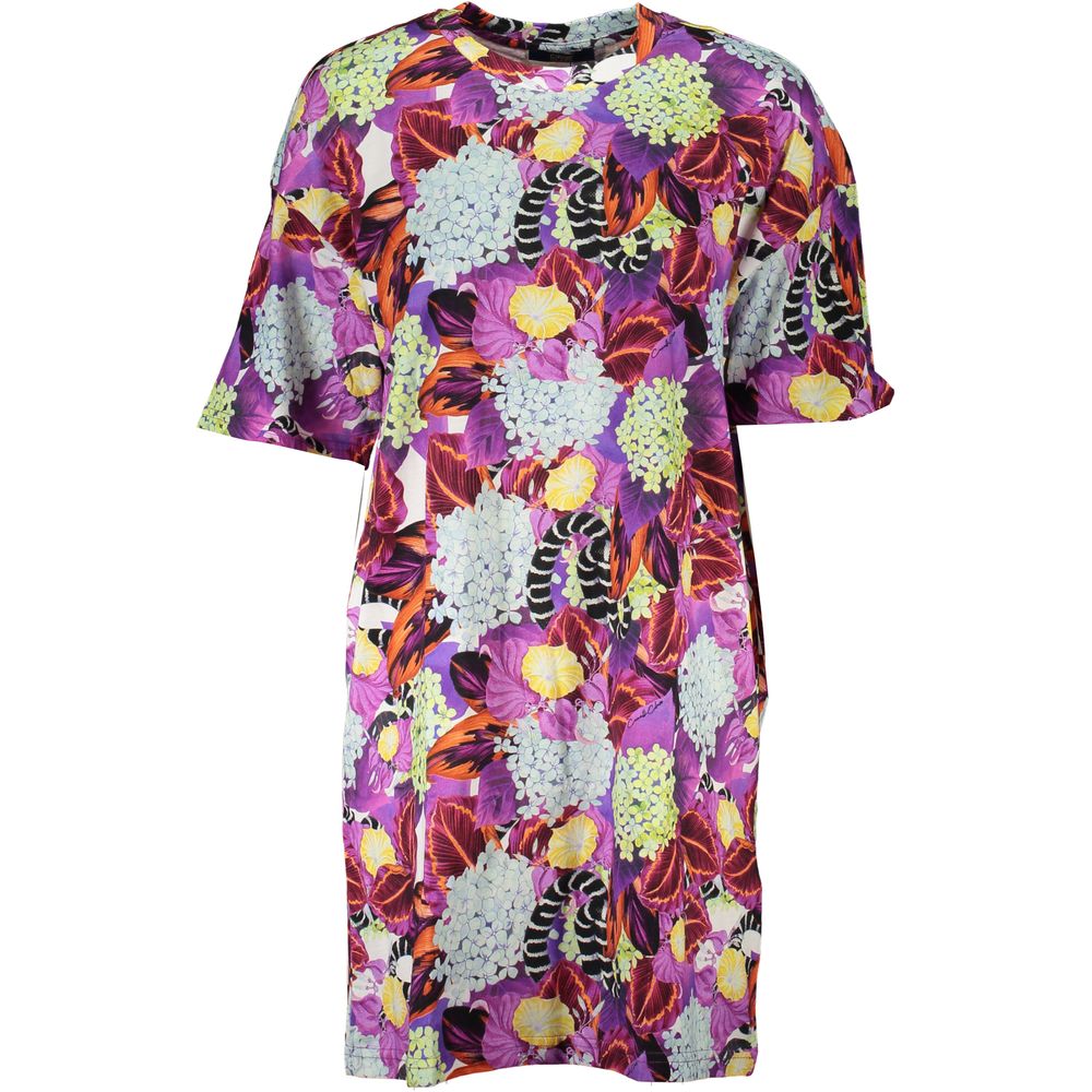 Cavalli Class Purple Cotton Dress Cavalli Class Maroon
