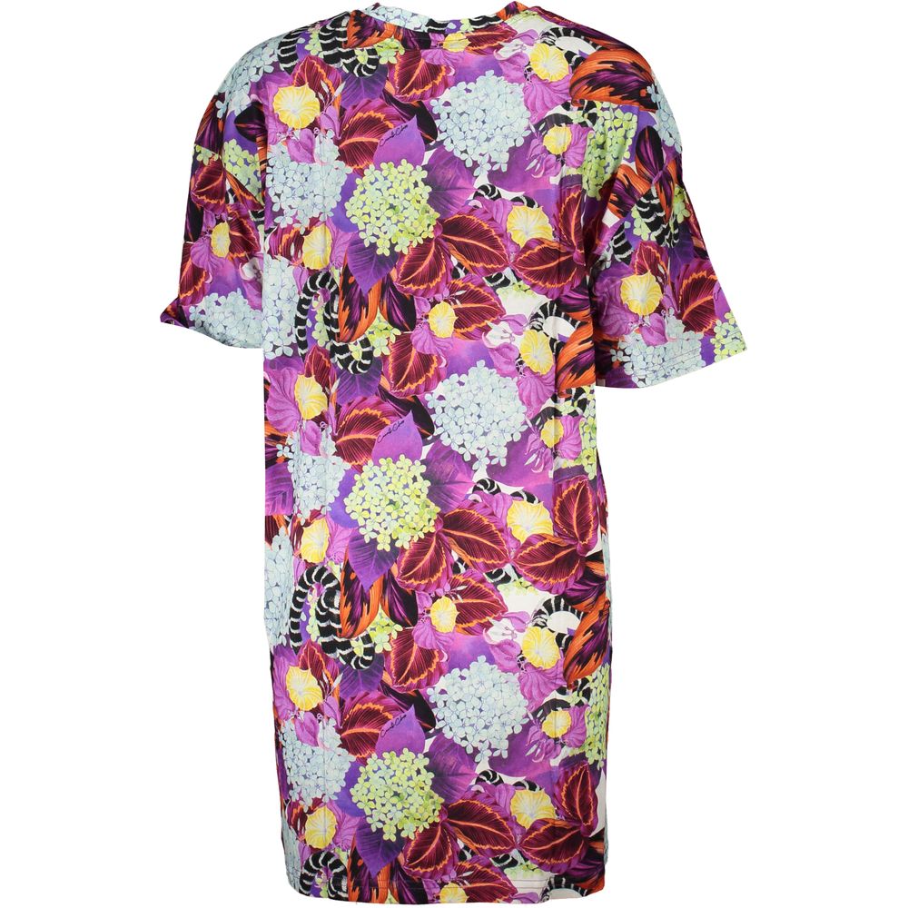 Cavalli Class Purple Cotton Dress Cavalli Class Rosy Brown