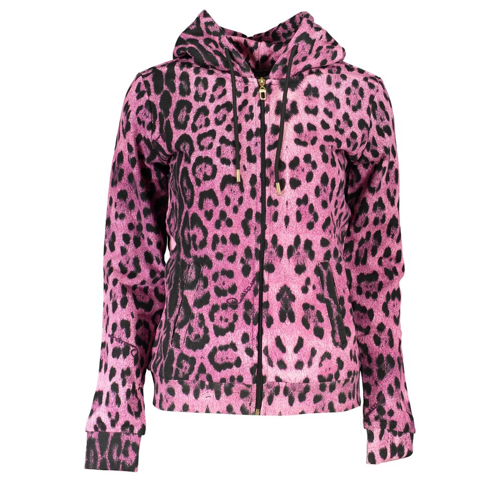 Cavalli Class Pink Cotton Women Sweater Cavalli Class Rosy Brown