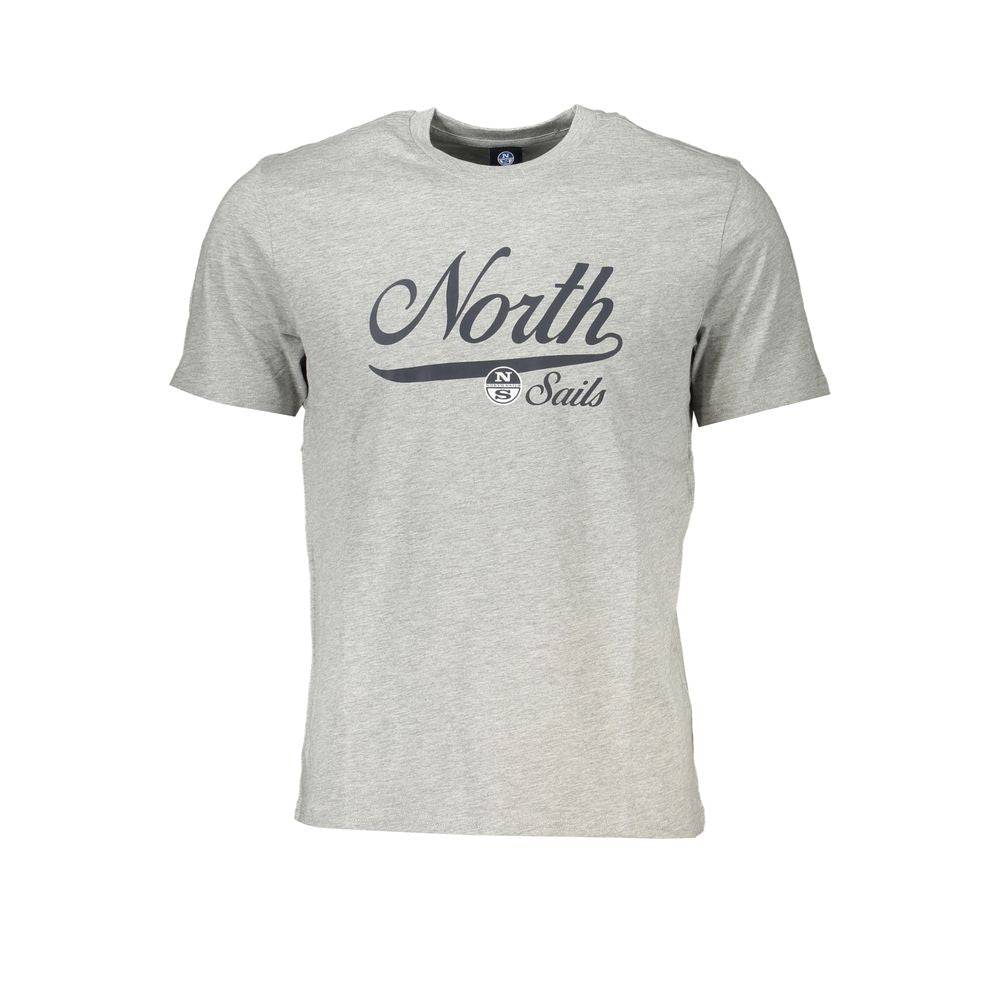 North Sails Gray Cotton Men T-Shirt North Sails Gray