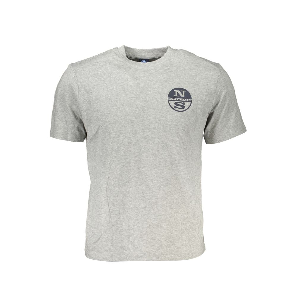 North Sails Gray Cotton Men T-Shirt North Sails Gray