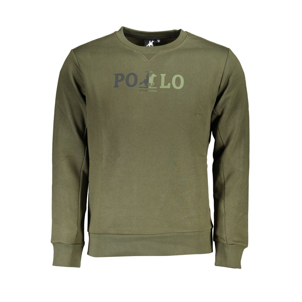 U.S. Grand Polo Elegant Green Crew Neck Sweatshirt U.S. Grand Polo Dim Gray