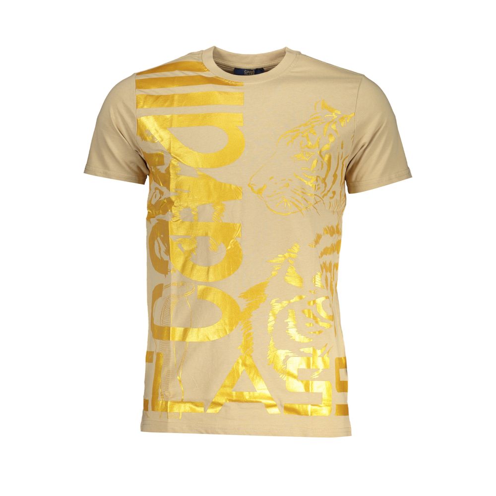 Cavalli Class Beige Cotton T-Shirt Cavalli Class Tan