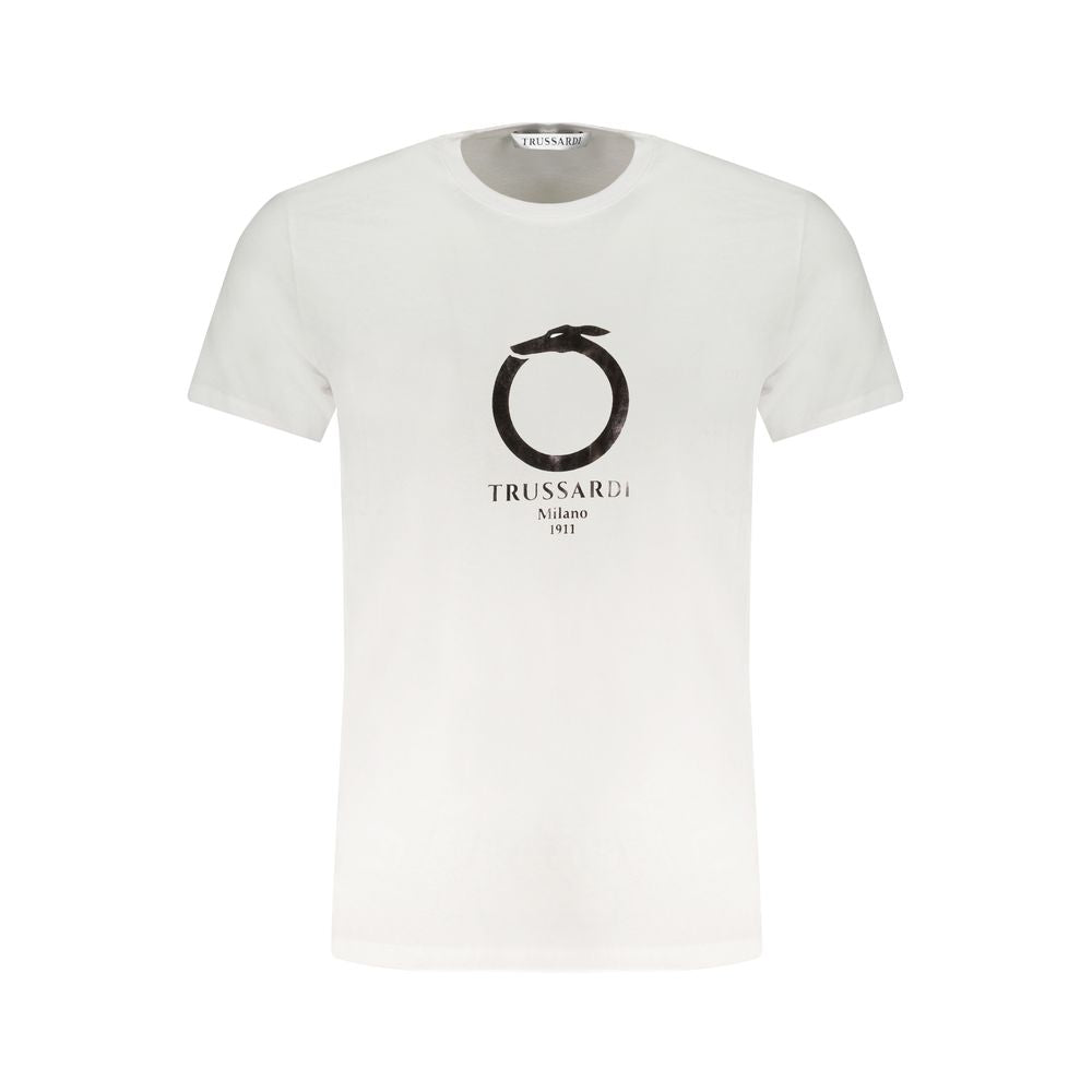 Trussardi White Cotton T-Shirt Trussardi Beige