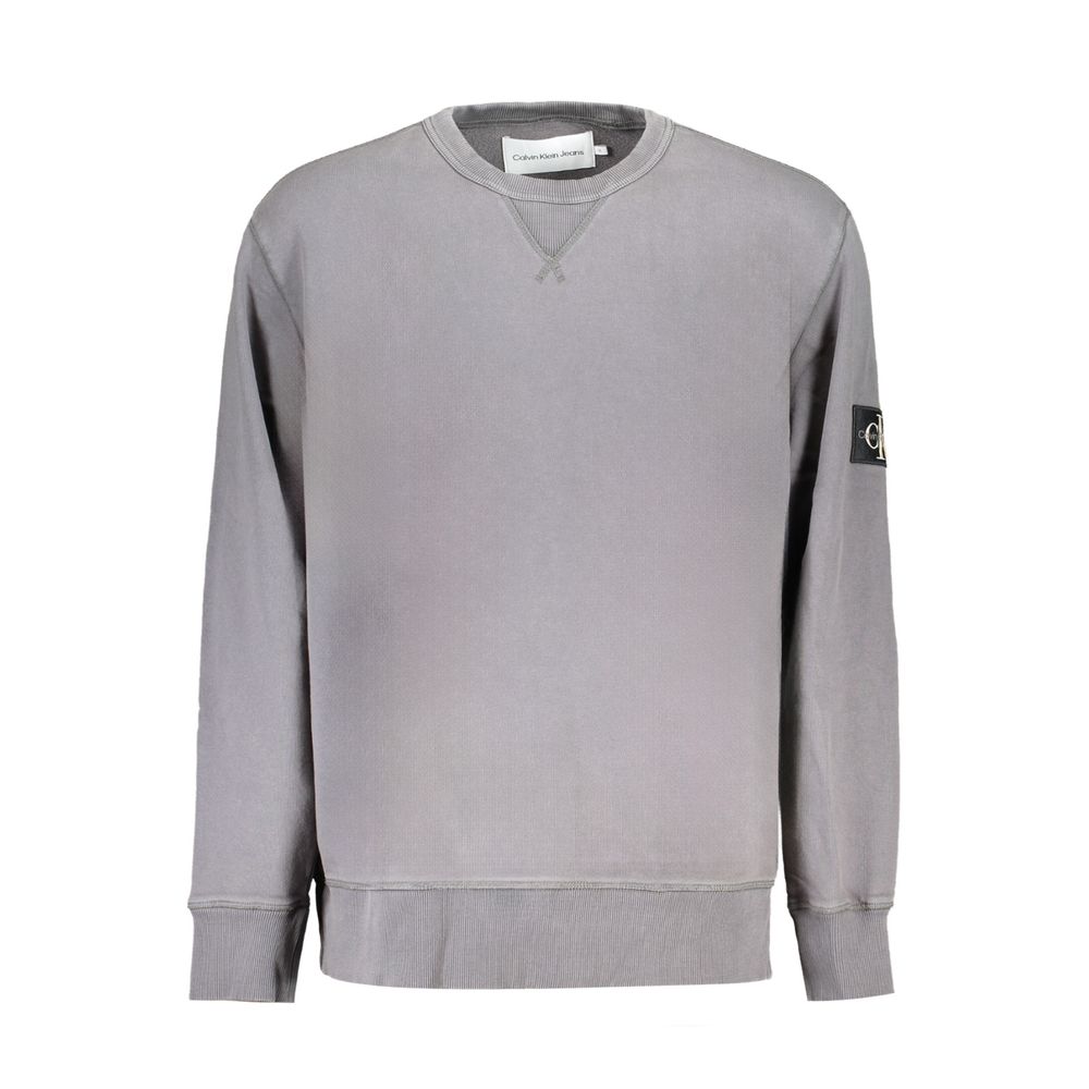 Calvin Klein Gray Cotton Men Sweater Calvin Klein Dark Gray
