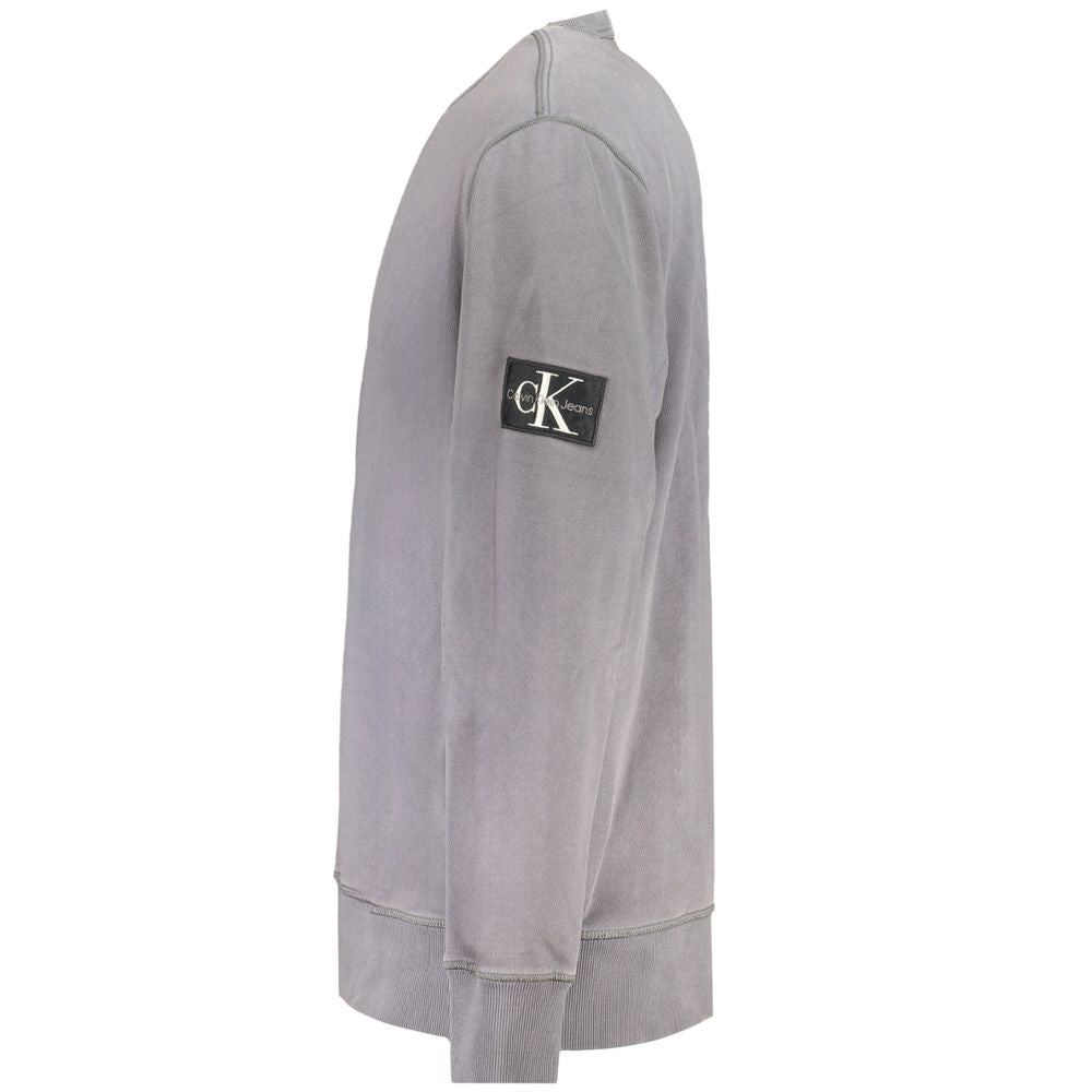 Calvin Klein Gray Cotton Men Sweater Calvin Klein Dark Gray