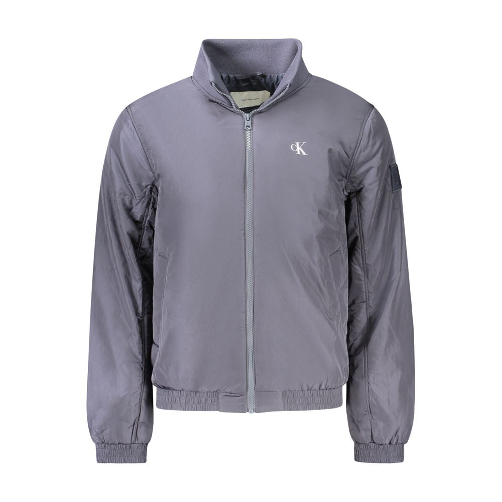 Calvin Klein Blue Polyamide Men Jacket Calvin Klein Slate Gray