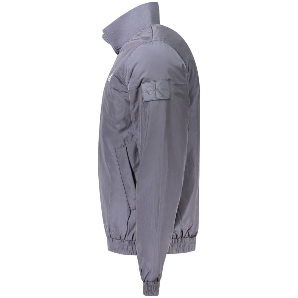 Calvin Klein Blue Polyamide Men Jacket Calvin Klein Slate Gray