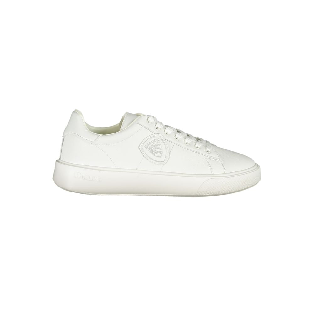 Blauer White Leather Men Sneaker Blauer Beige