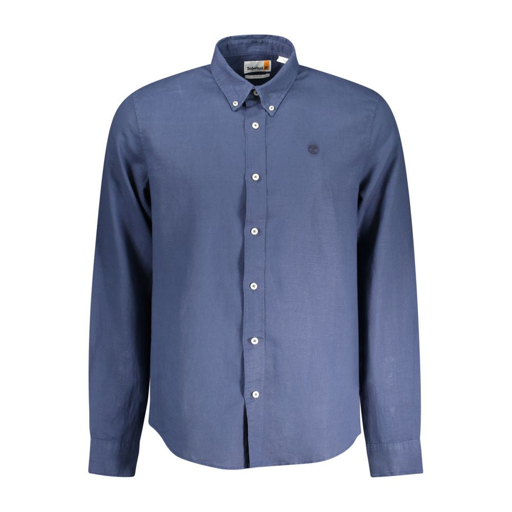 Timberland Blue Cotton Shirt Timberland Dim Gray