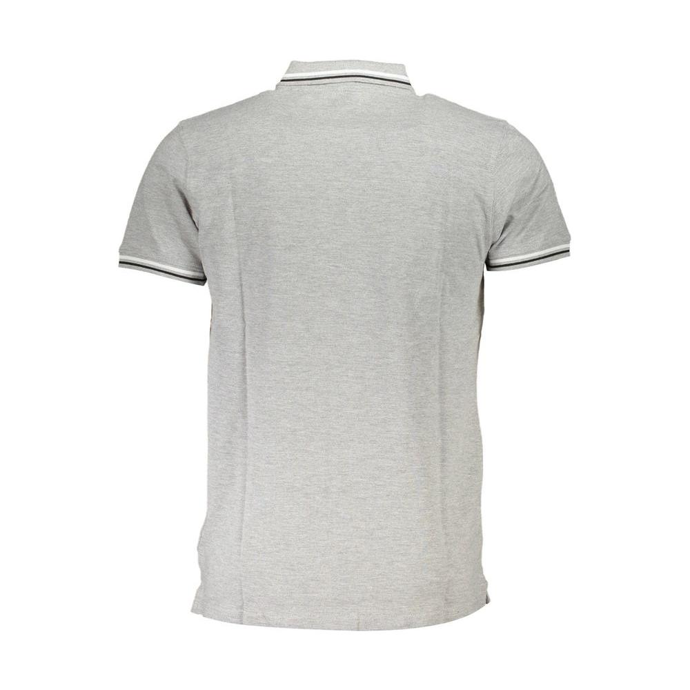Cavalli Class Gray Cotton Men Polo Shirt Cavalli Class Gray