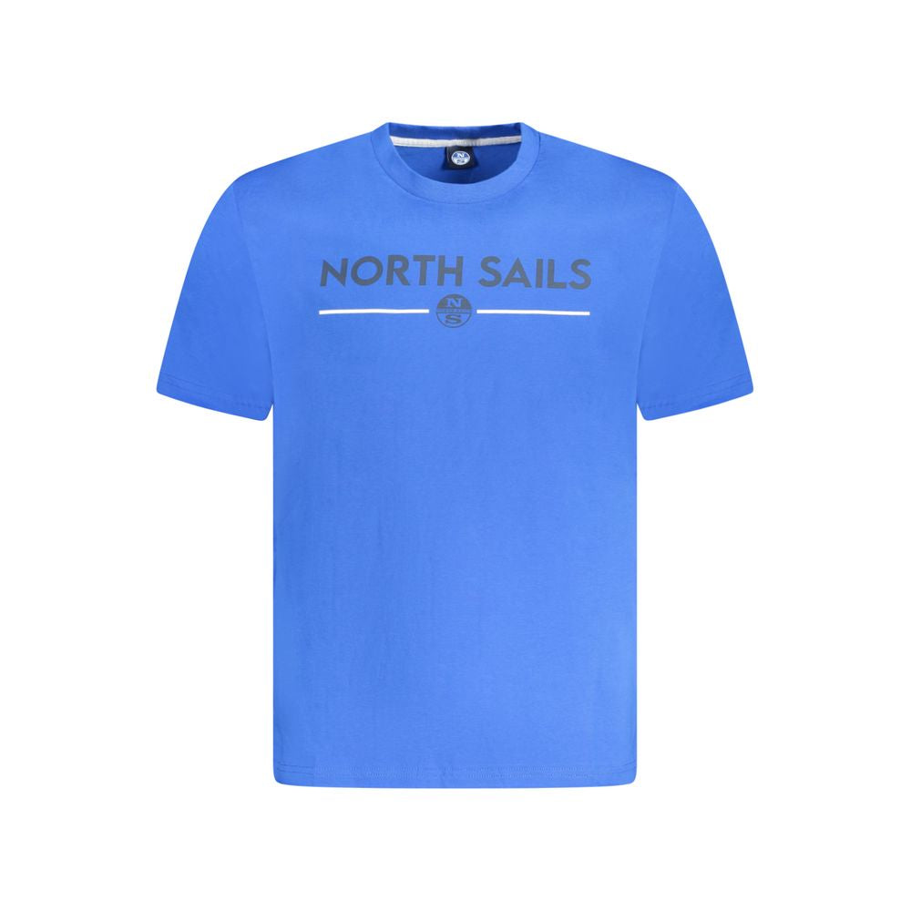 North Sails Blue Cotton Men T-Shirt North Sails Cornflower Blue