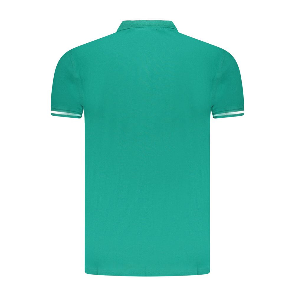 Cavalli Class Green Cotton Men Polo Shirt Cavalli Class Light Sea Green