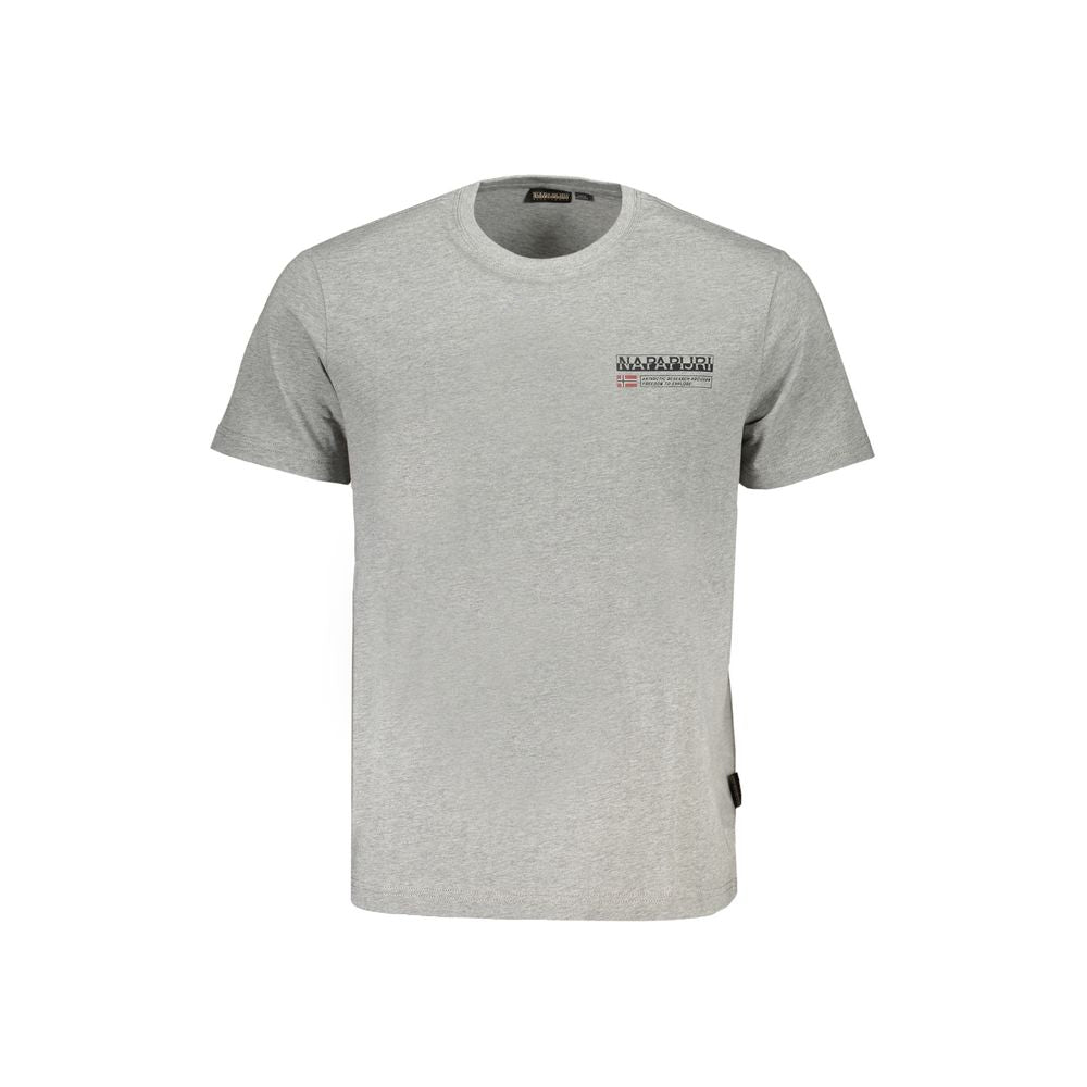 Napapijri Gray Cotton Men T-Shirt