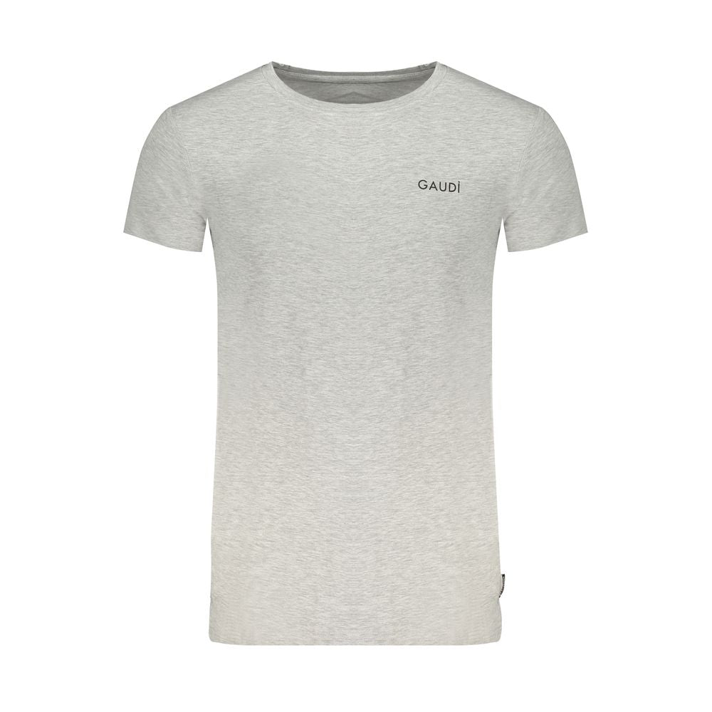 Gaudi Gray Cotton Men T-Shirt