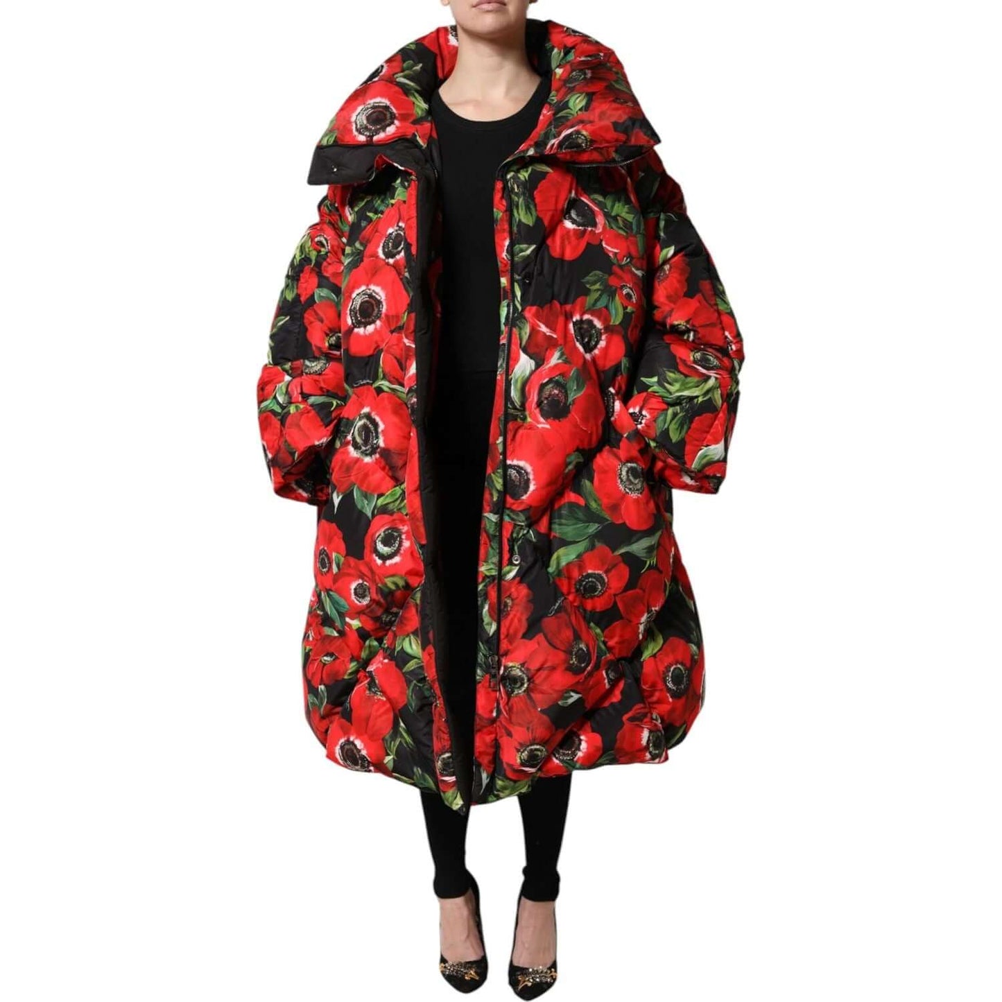 Dolce & Gabbana Multicolor Floral Full Zip Padded Jacket
