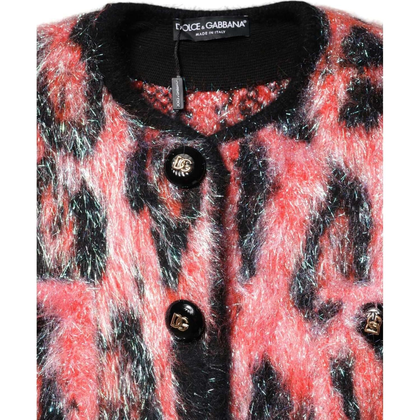 Dolce & Gabbana Red Mohair Wool Button Down Cardigan Sweater