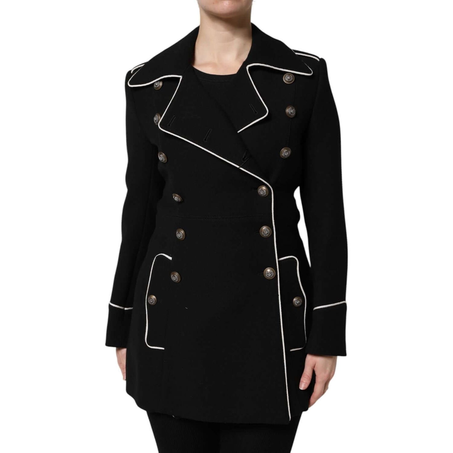 Dolce & Gabbana Black Wool Double Breasted Blazer Jacket