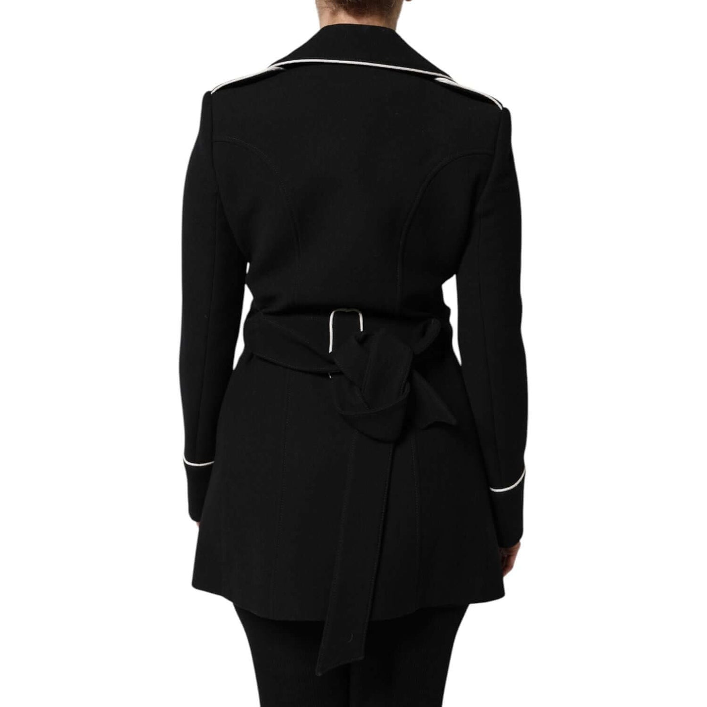 Dolce & Gabbana Black Wool Double Breasted Blazer Jacket