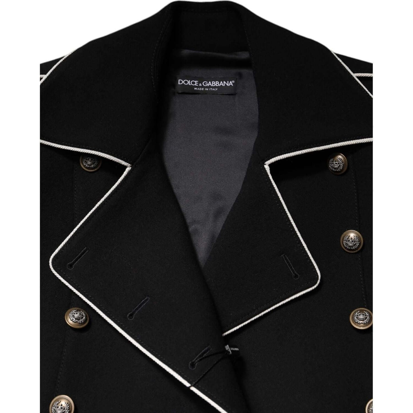 Dolce & Gabbana Black Wool Double Breasted Blazer Jacket