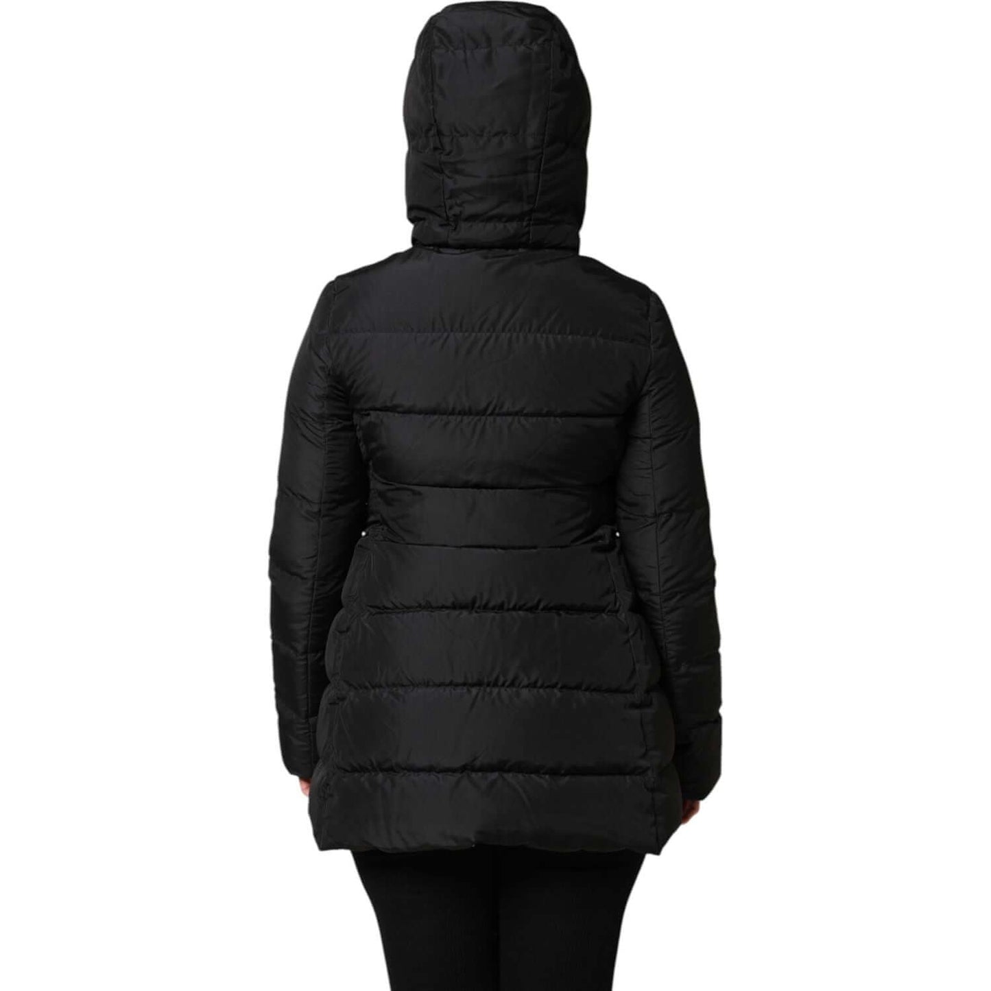 Dolce & Gabbana Black Puffer Hooded Zip Reversible Jacket