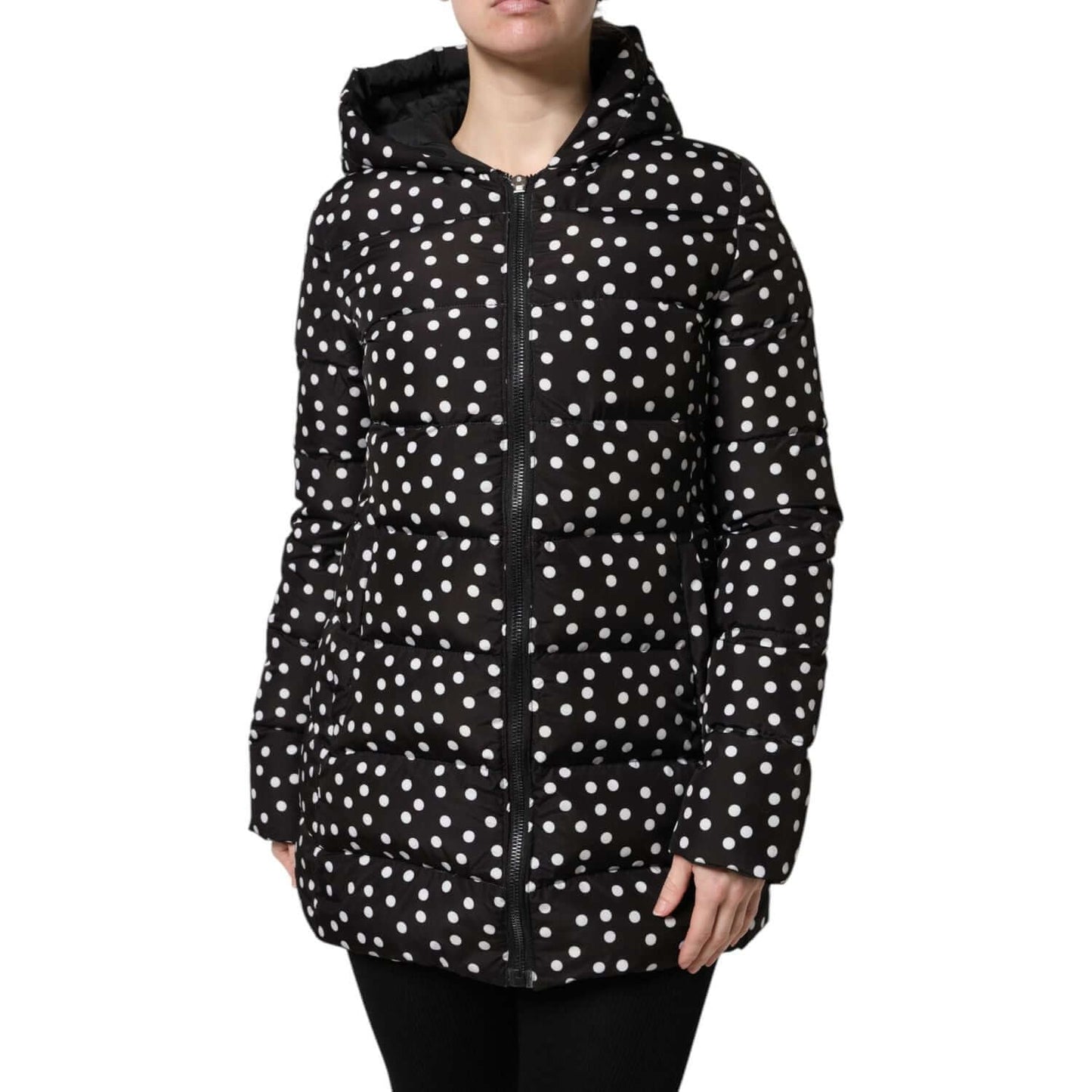 Dolce & Gabbana Black Puffer Hooded Zip Reversible Jacket